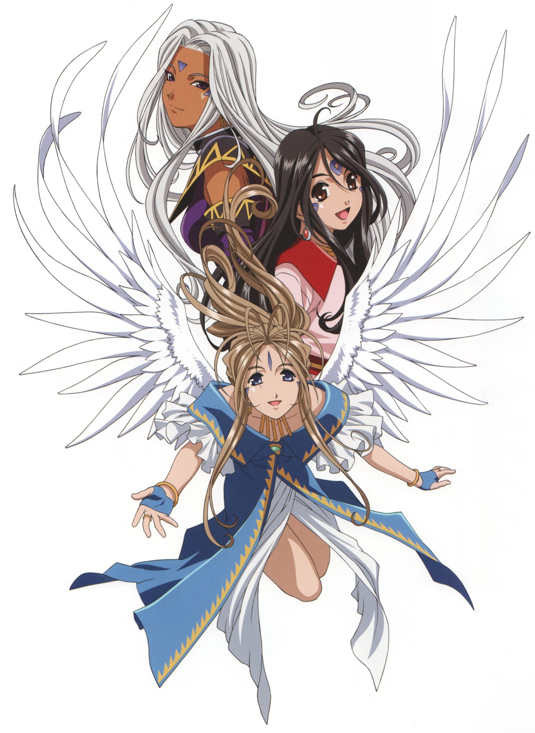 Ah My Goddess Belldandy Skuld Urd Wings Screening Yande Re